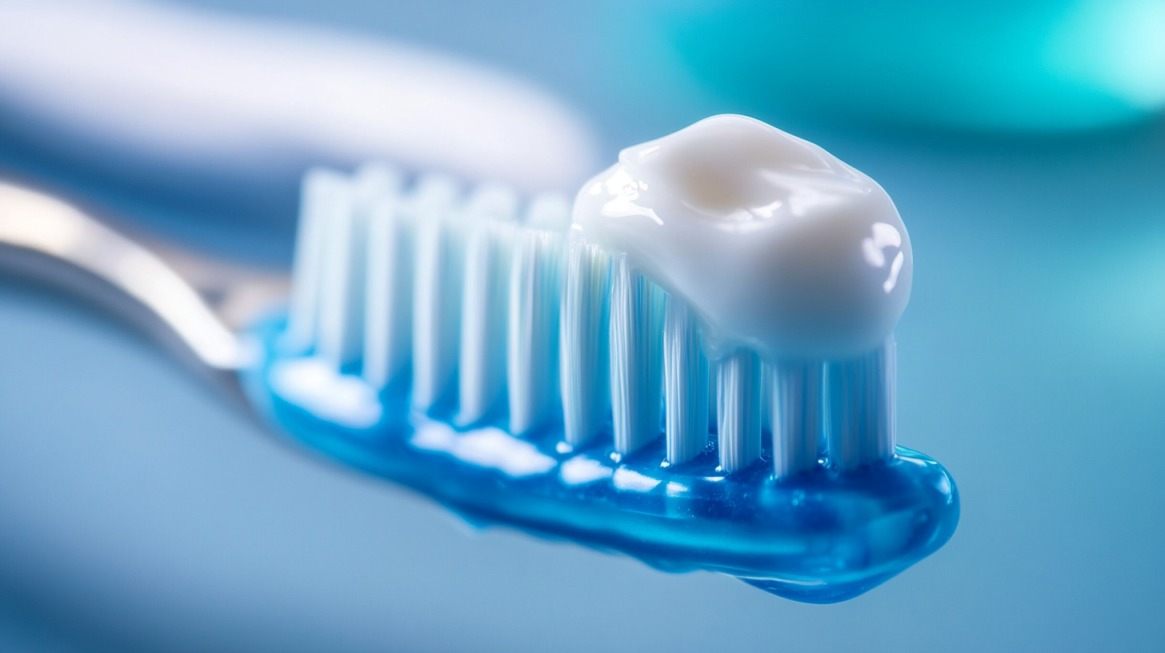 A close-up of a toothbrush with a dollop of white toothpaste, symbolizing oral care and sensitivity relief